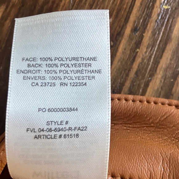 Aritzia Wilfred Tan Vegan Leather Pants, Women’s Size 8 NWOT - Picture 8 of 8